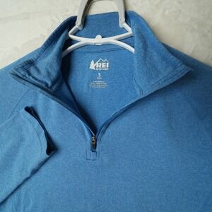 Rei Co-Op Shirt Men's S 1/4-Zip Pullover‎ Mock Neck Activewear Performance Blue